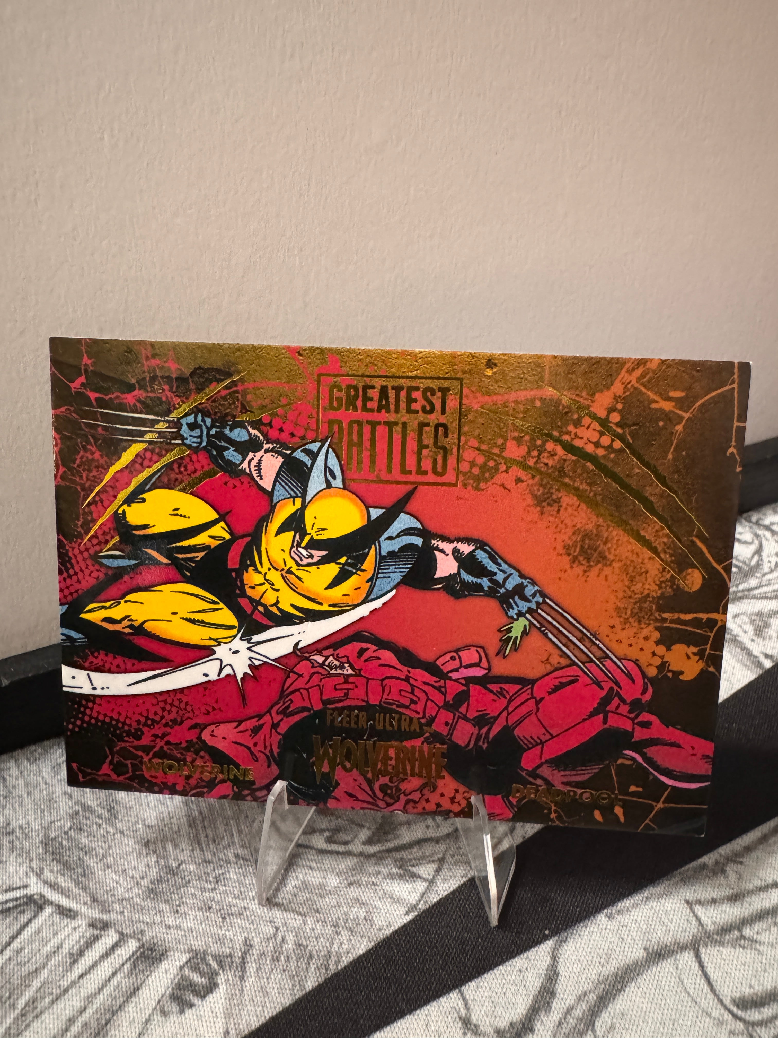 Fleer Ultra Wolverine Greatest Battles Wolverine & Deadpool Yellow 9/90