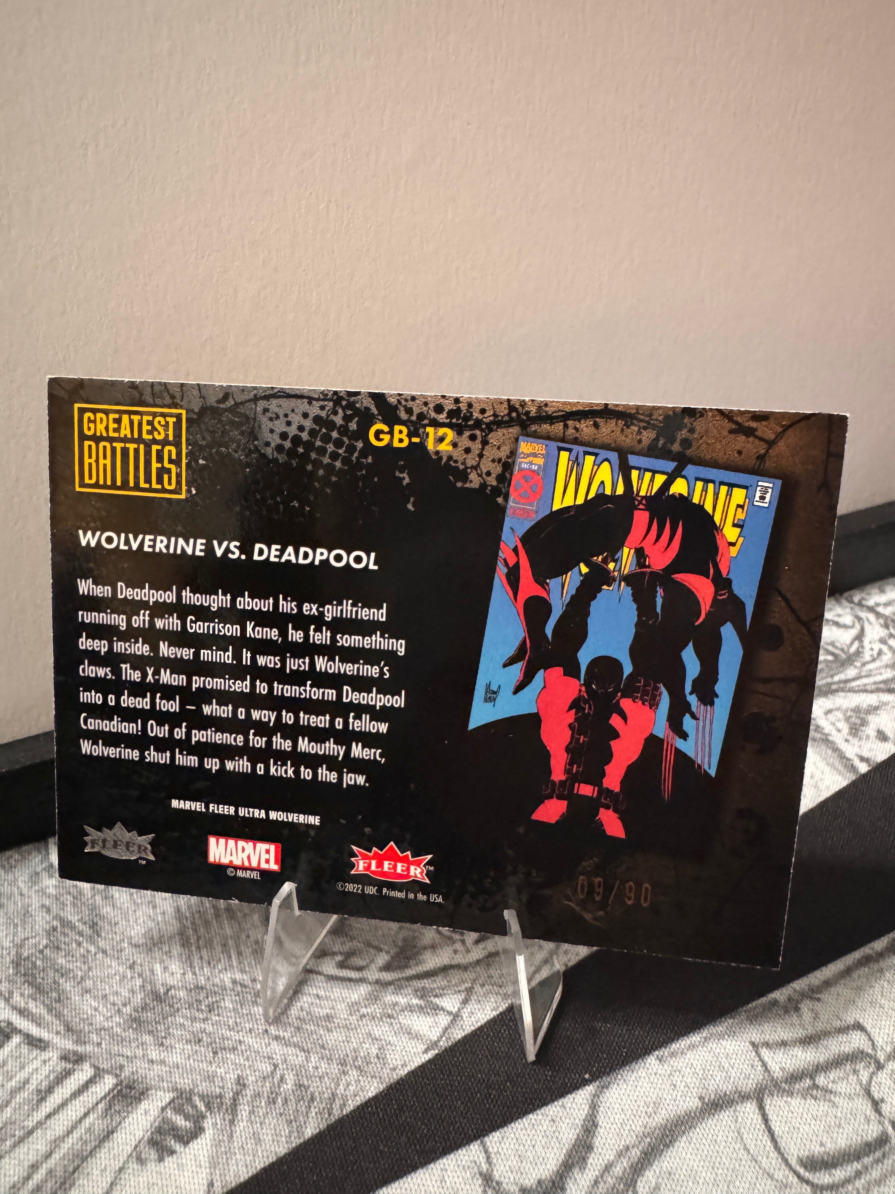 Fleer Ultra Wolverine Greatest Battles Wolverine & Deadpool Yellow 9/90