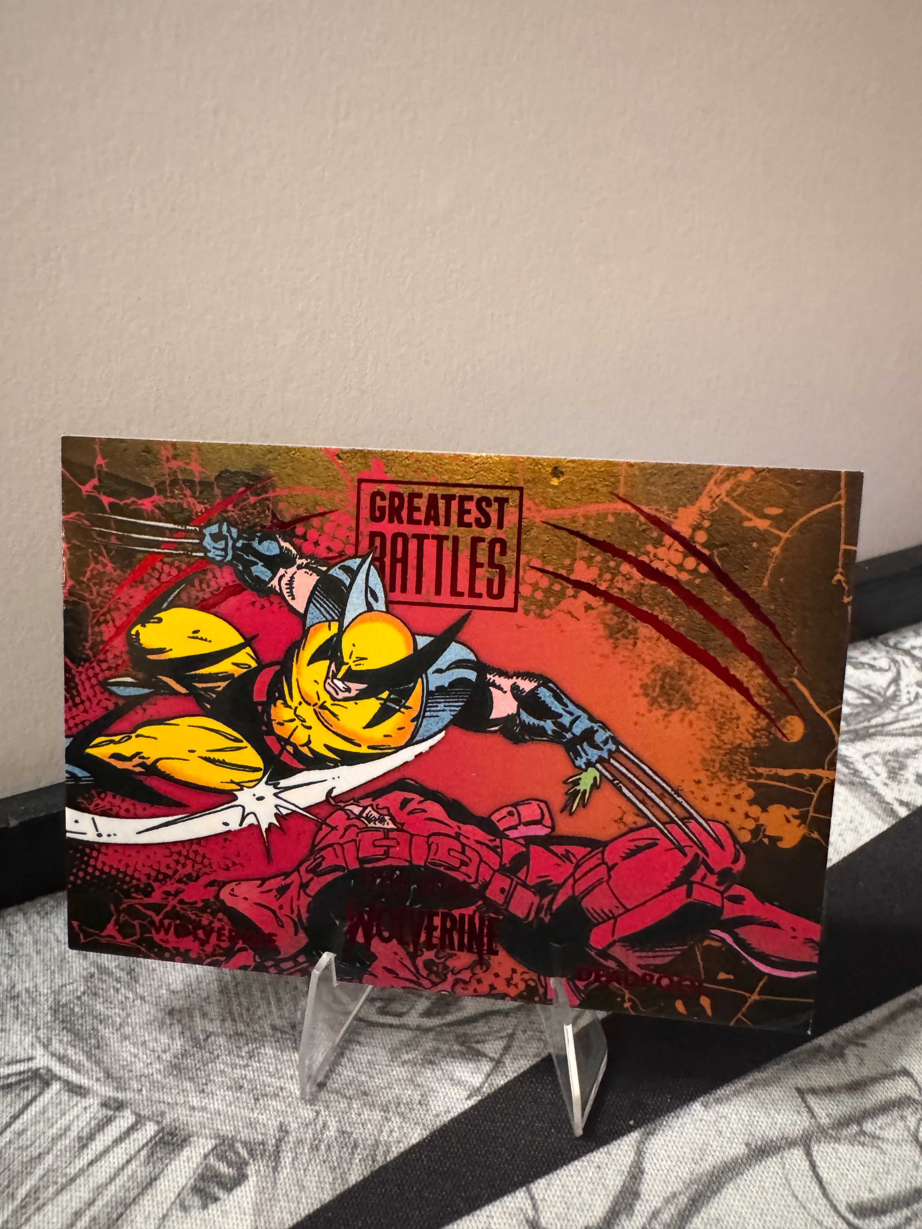 Fleer Ultra Wolverine Greatest Battles Wolverine & Deadpool Red 7/74
