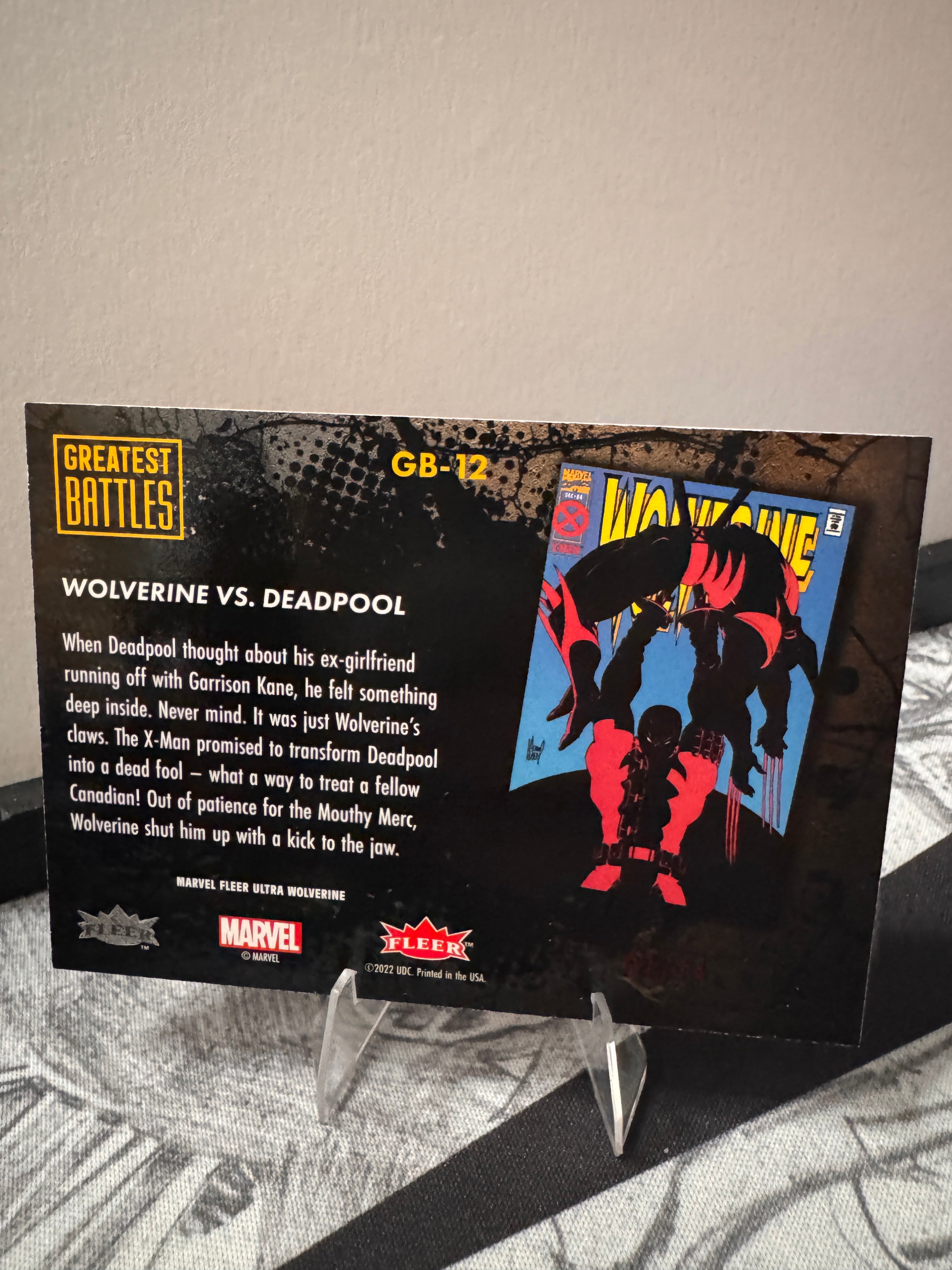 Fleer Ultra Wolverine Greatest Battles Wolverine & Deadpool Red 7/74