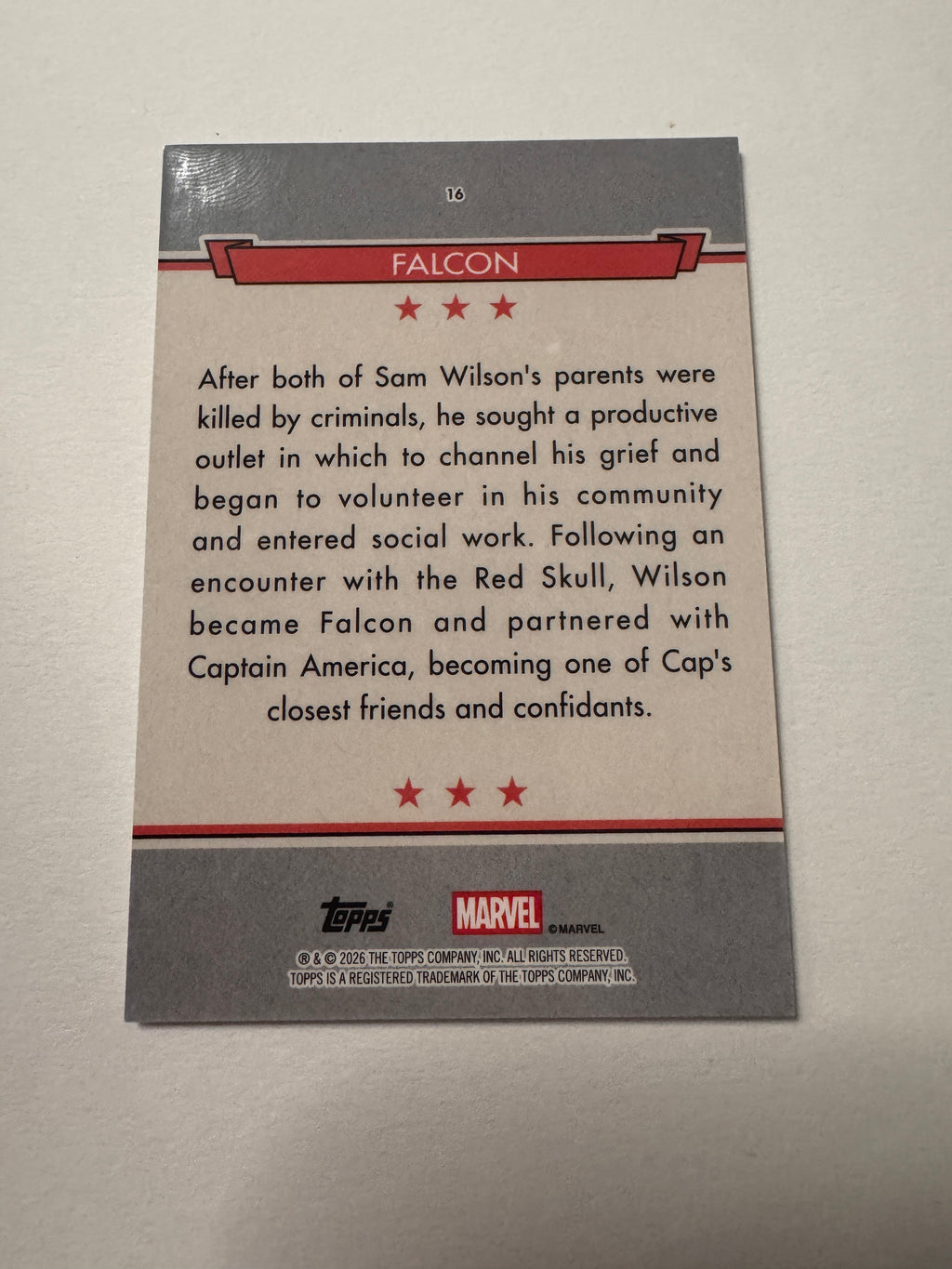 Falcon Marvel Topps Brooklyn Collectors Series 43/50 Gold