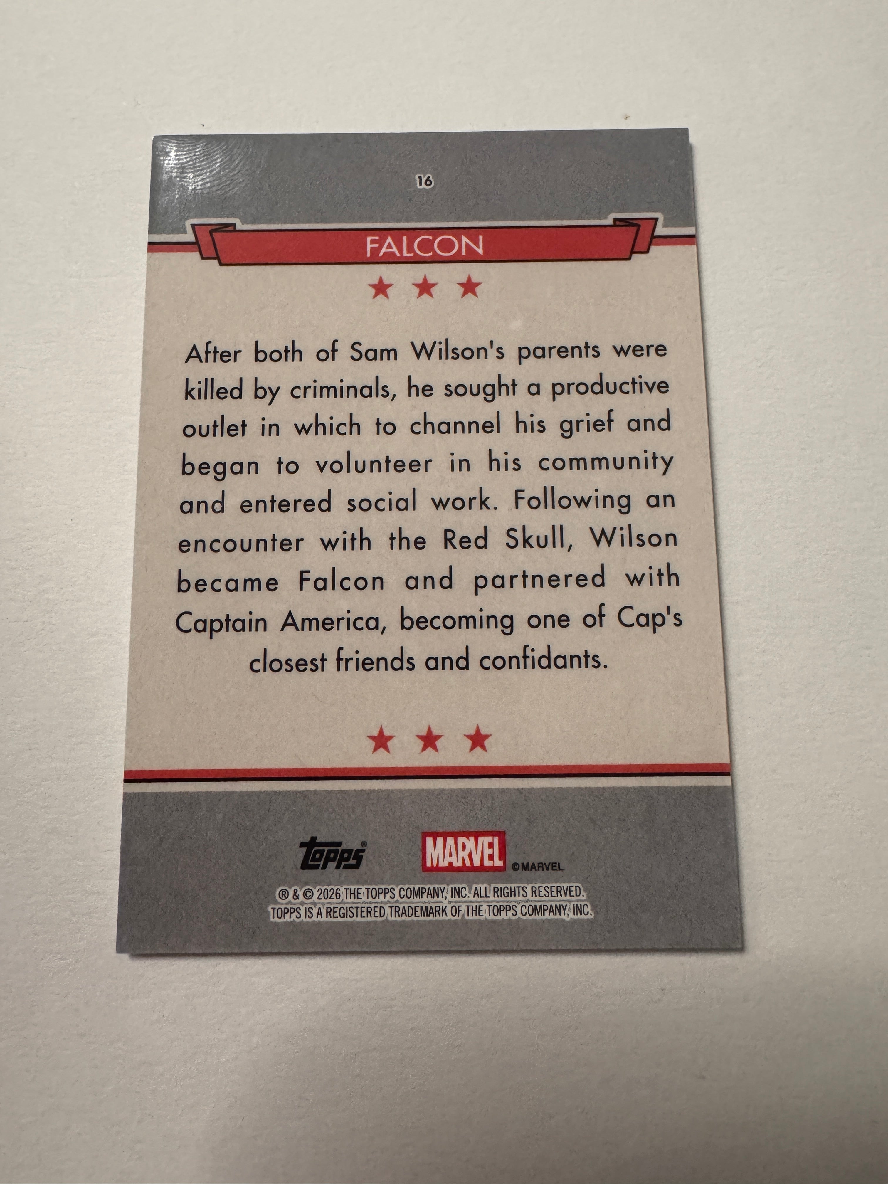 Falcon Marvel Topps Brooklyn Collectors Series 43/50 Gold