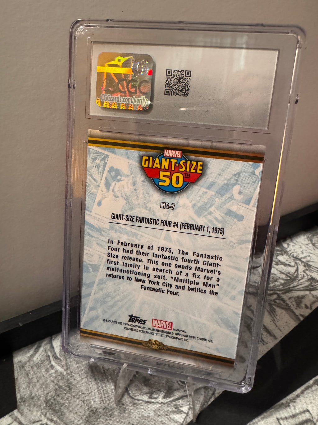 Giant Size Fantastic Four MG-7 10/25 Topps Chrome CGC Graded 10 Gem Mint