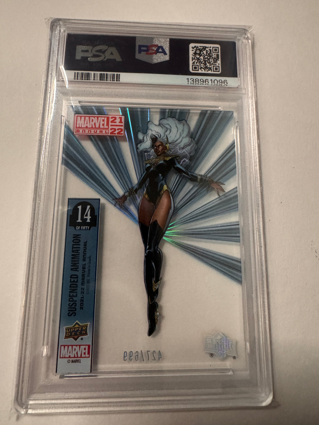 Storm Suspended Animation 2021 Marvel Annual Upper Deck PSA Gem Mint 10