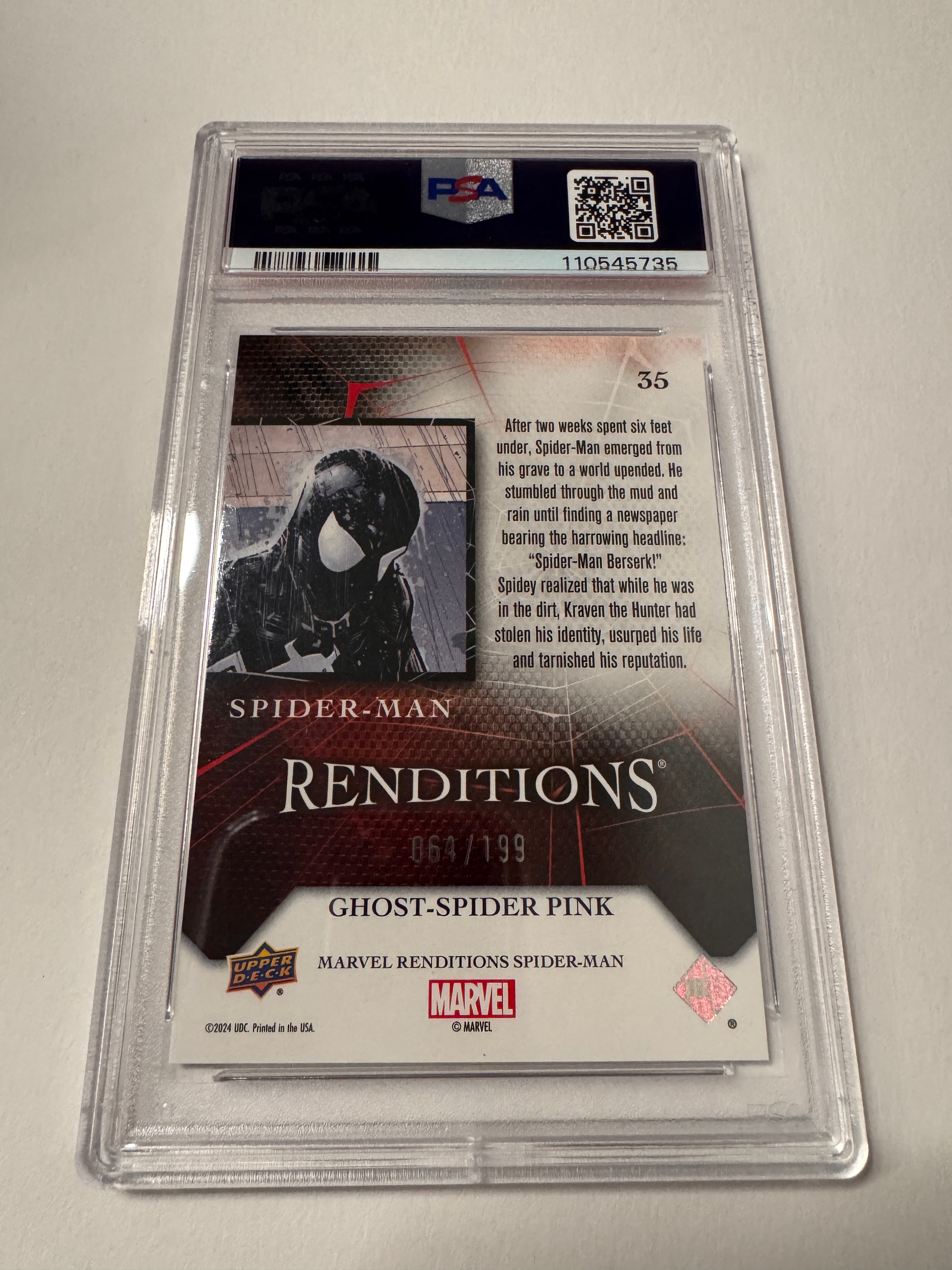 2024 Renditions Spider-Man, Ghost Spider Pink PSA Mint 9