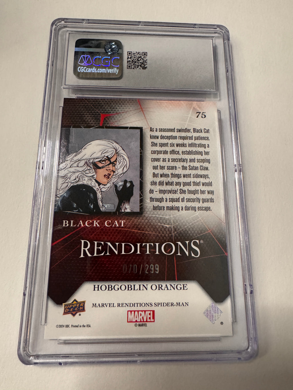 2024 Spider-Man Renditions Black Cat Hobgoblin Orange CGC Gem Mint 10