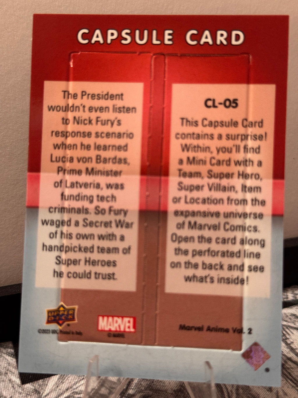 Marvel Anime Vol.2 Capsule Card Upper Deck Cosmic Level Unripped