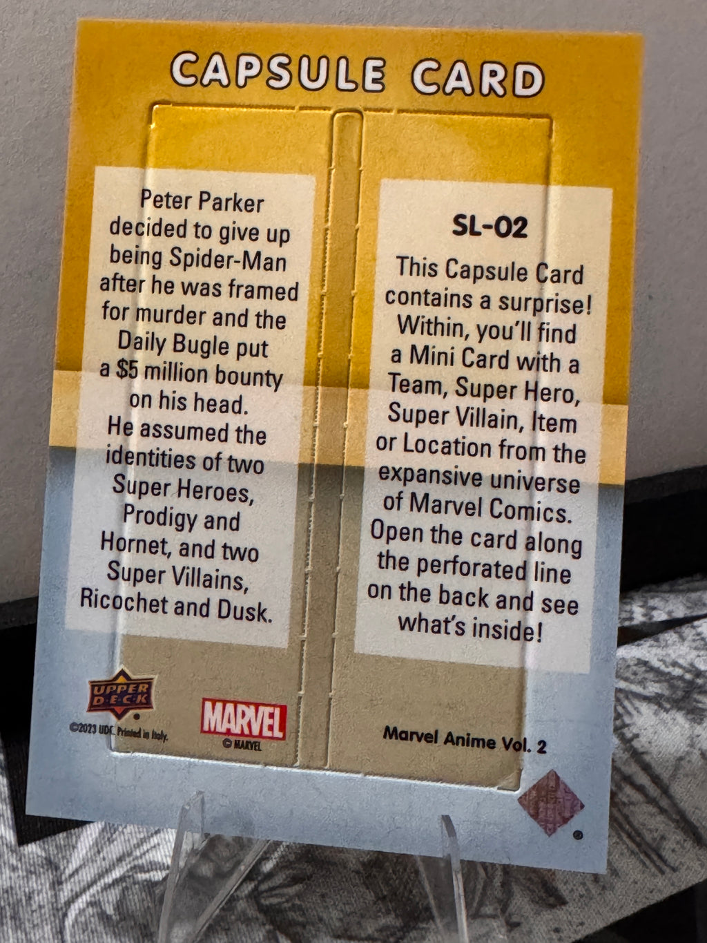 Spider-man Identity Crisis Capsule Card Marvel Anime Vol. 2 Unripped