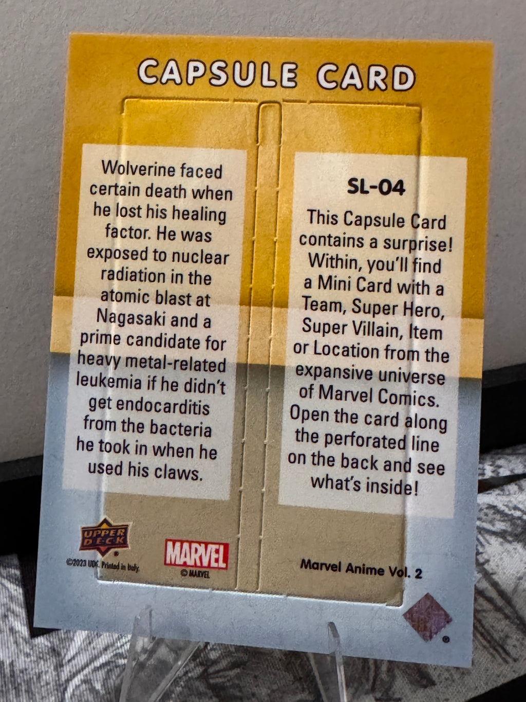 Death of Wolverine Capsule Card Marvel Anime Vol. 2 Unripped