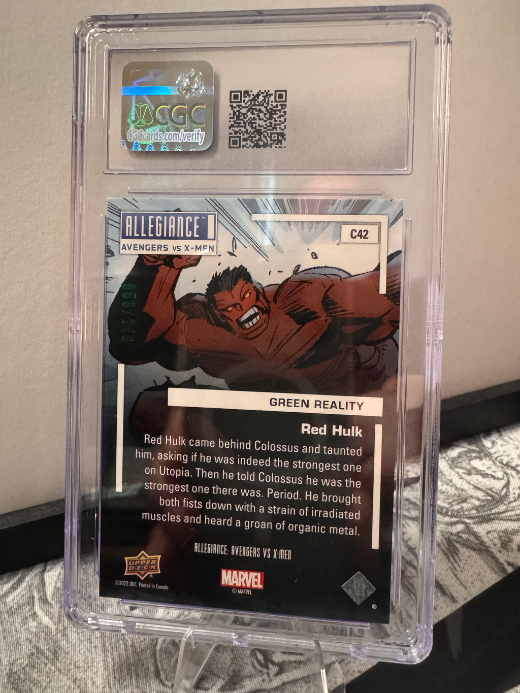 Red Hulk Marvel Avengers vs X-Men Green Reality 53/249 CGC 10