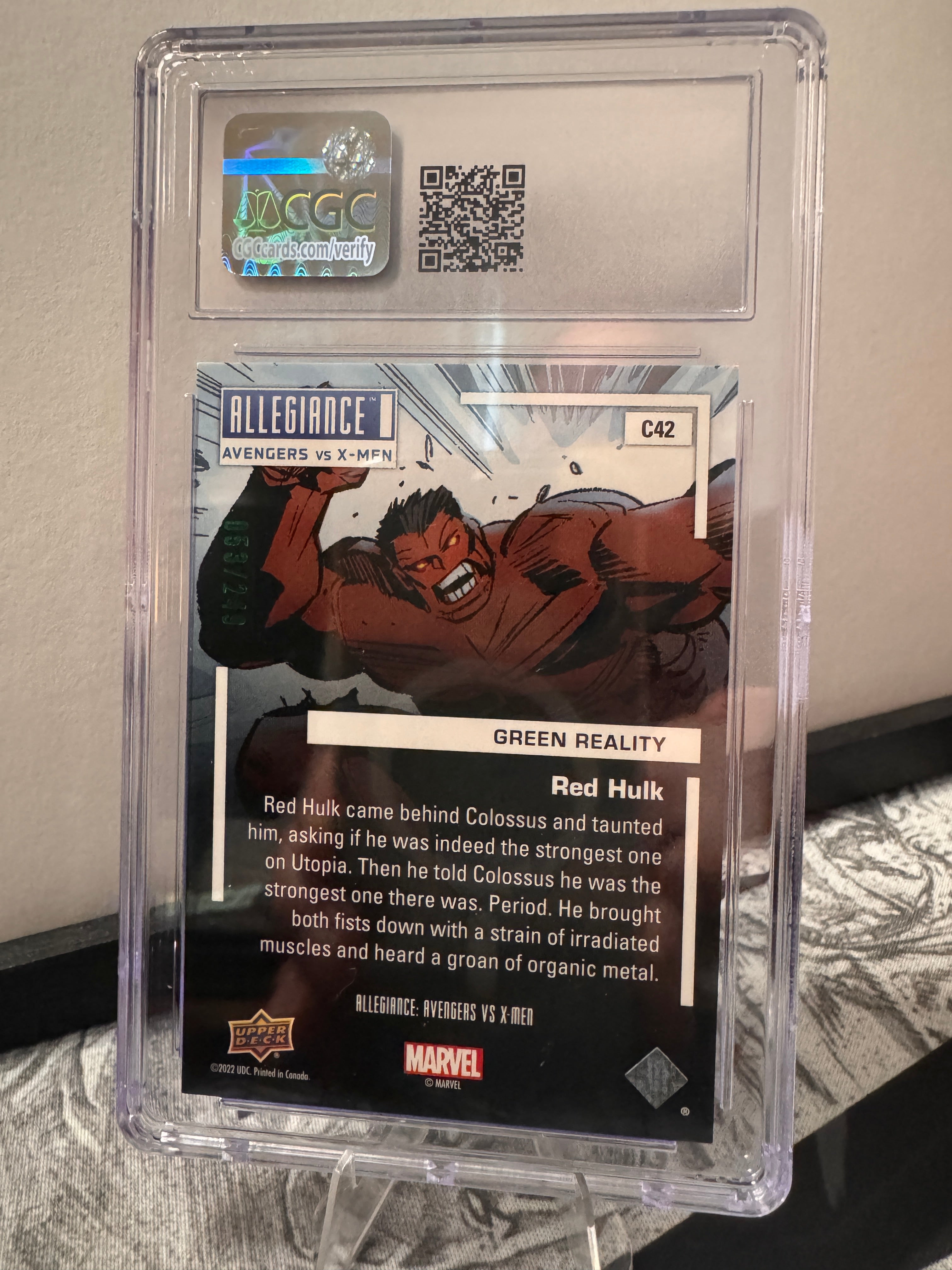Red Hulk Marvel Avengers vs X-Men Green Reality 53/249 CGC 10